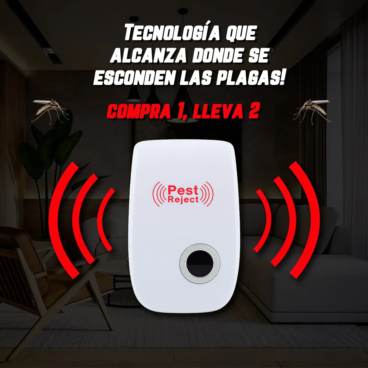 ✨REPELENTE ULTRASÓNICO PEST REJECT – SEGURO PARA MASCOTAS Y NIÑOS