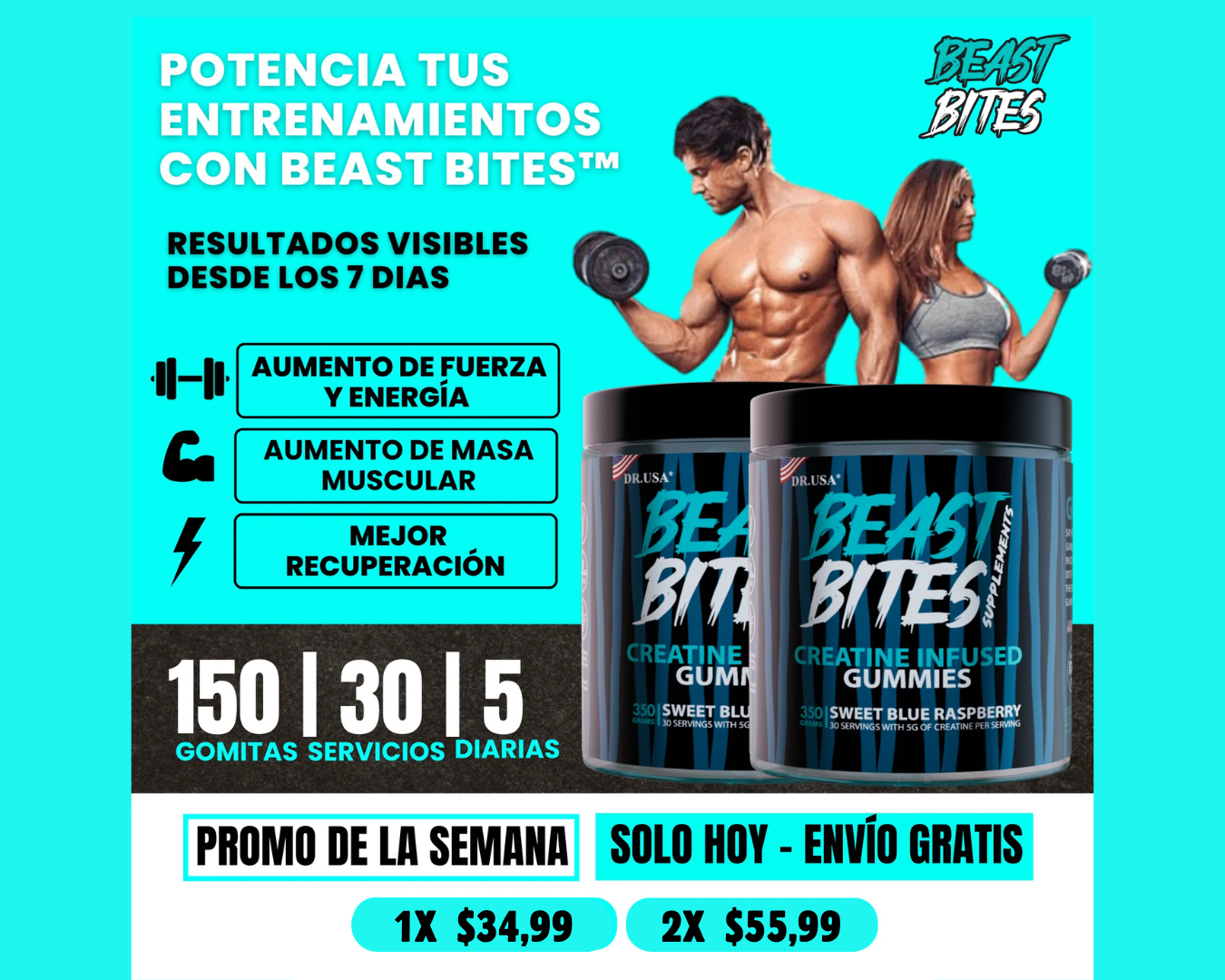 🔥GOMITAS DE CREATINA MONOHIDRATADAS| BEATS BITES™